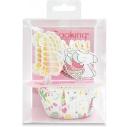 24 Caissettes Cupcakes + 24 Cake Toppers Licorne Scrapcooking