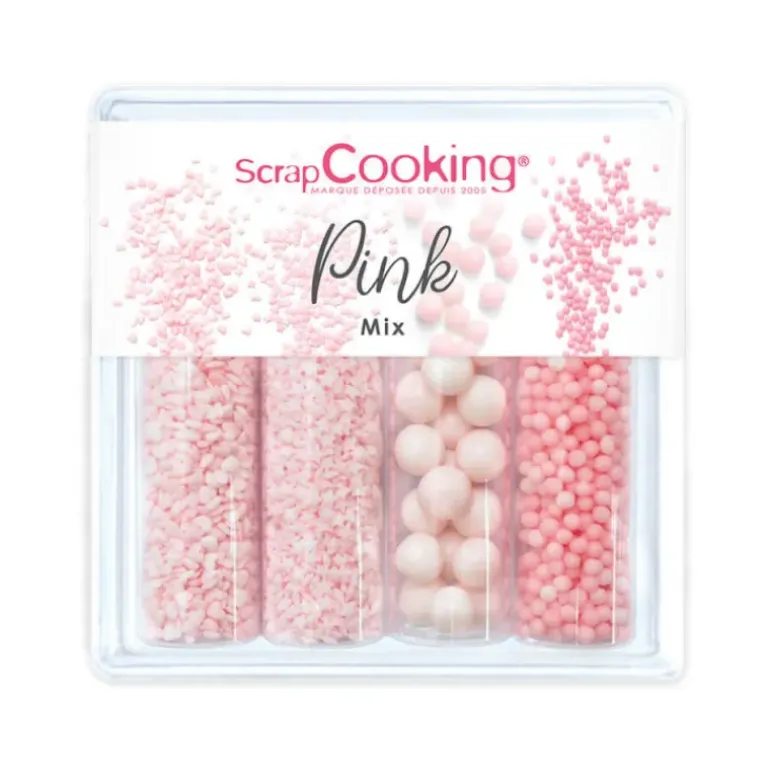 4 Décors en Sucre Pink Mix 68 g ScrapCooking