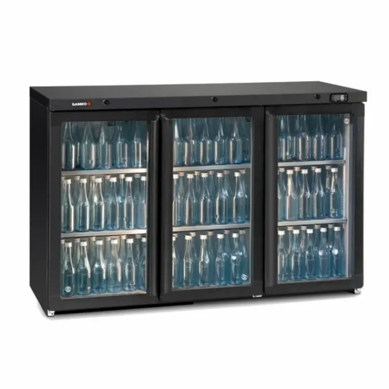 Arrière Bar Réfrigéré 3 Portes Vitrées 366 Bouteilles Gamko