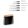 Bloc Couteau Noir Manille avec 5 Couteaux de Cuisine Ysis Sabatier
