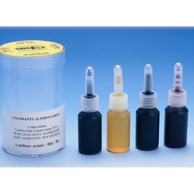 Boite de 4 flacons Colorants Alimentaires Liquides