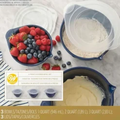 Bol Plastique avec Couvercle 0,95 L / 1,89 L / 2,84 L (x3) Wilton