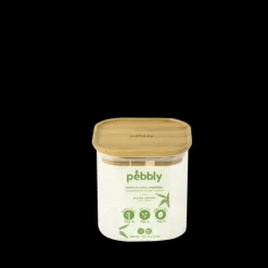 Boîte de Conservation en Verre et Bambou Carré 800 ml Pebbly