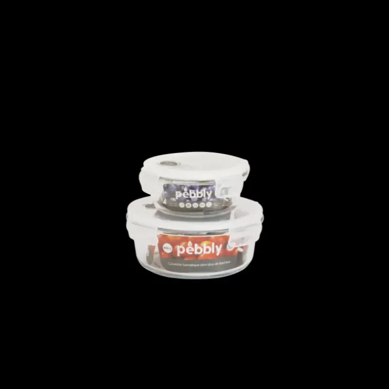 Boîte de Conservation en Verre Rond 400 ml Pebbly