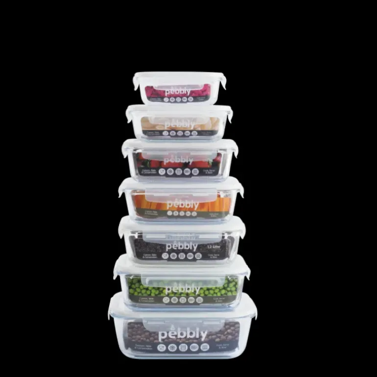 Boîte de Conservation en Verre Rectangle 2,25 L Pebbly