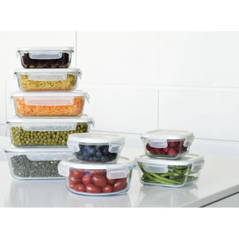 Boîte de Conservation en Verre Rectangle 2,25 L Pebbly