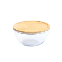 Boîte de Conservation en Verre et Bambou Rond 1,6 L Pebbly