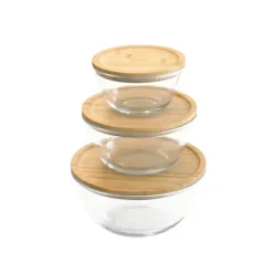 Boîte de Conservation en Verre et Bambou Rond 2,6 L Pebbly