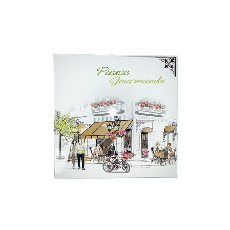 Boîte pâtissière Pause Gourmande - 18 x H 5 cm - (x50)
