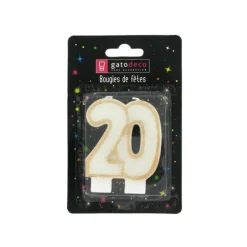 Bougie Anniversaire 20 ans Gatodéco