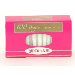 Bougie anniversaire torsadée Blanche (x100)