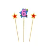 Bougie Chiffre 6 avec 2 bougies étoiles Gatodéco