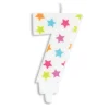 Bougie Chiffre 7 Blanche à Etoiles Multicolores Scrapcooking