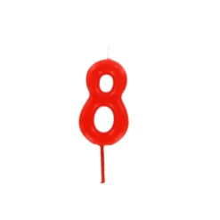 Bougie Chiffre 8 Rouge Gatodéco