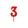 Bougie Chiffre 3 Rouge Gatodéco