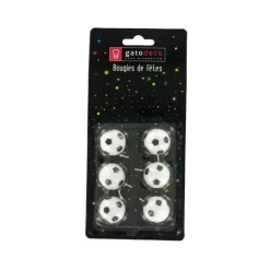 Bougies Ballons de Football (x6) Gatodéco