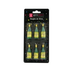 Bougies Bouteilles de Champagne (x6) Gatodéco