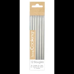 Bougies Longues Argentées 12 cm (x12) Scrapcooking