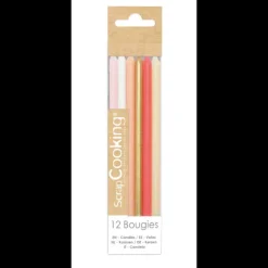 Bougies Longues Rose et Or 12 cm (x12) Scrapcooking