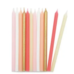 Bougies Longues Rose et Or 12 cm (x12) Scrapcooking