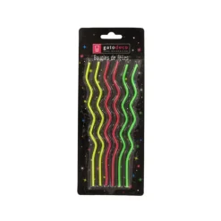 Bougies Zig-Zag Multicolores (x6) Gatodéco