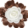 Bouquet Fleur Azyme 10 cm Blanc et Marron 5 cm (x6) Florensuc