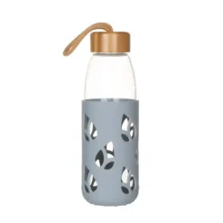 Bouteille en Verre avec Protection Silicone Gris 55 cl Pebbly