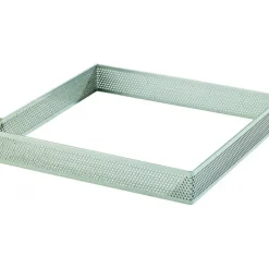 Cadre à Tarte Carré Inox Perforé 7.5 cm H.2 cm