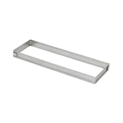 Cadre à Tarte Rectangle Inox Perforé 20x7 cm H.2 cm