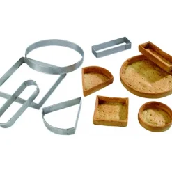 Cadre à Tarte Rectangle Inox Perforé 10x4 cm H.2 cm