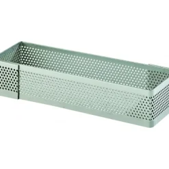 Cadre à Tarte Rectangle Inox Perforé 30x11 cm H.2 cm