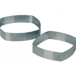 Cadre Pâtisserie Carré Bombé Inox 22 cm x H 4.5 cm Mallard Ferrière