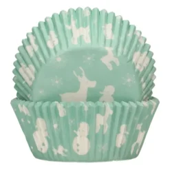 Caissettes Cupcakes Féérie Hivernale Bleue et Blanches Funcakes (x48)