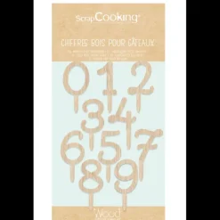 Cake Topper Bois Chiffres 0 à 9 Scrapcooking