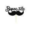Cake Topper Bonne Fête Moustache sur Pic (x30) Patisdécor