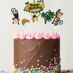 Cake Topper Happy Birthday Singes (x5) Patisdécor