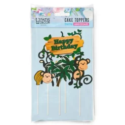 Cake Topper Happy Birthday Singes (x5) Patisdécor