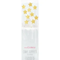 Cake Topper long 20 cm étoile doré (x10) ScrapCooking