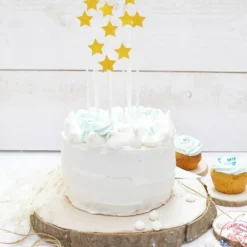 Cake Topper long 20 cm étoile doré (x10) ScrapCooking