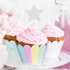 Cake Toppers Étoiles Argent (x6) PartyDeco