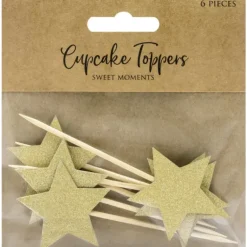 Cake Toppers Étoiles Or (x6) PartyDeco