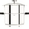 Casserole et Cuit Vapeur Inox Ø 20 cm Anses Mutine Noir Biome Cristel