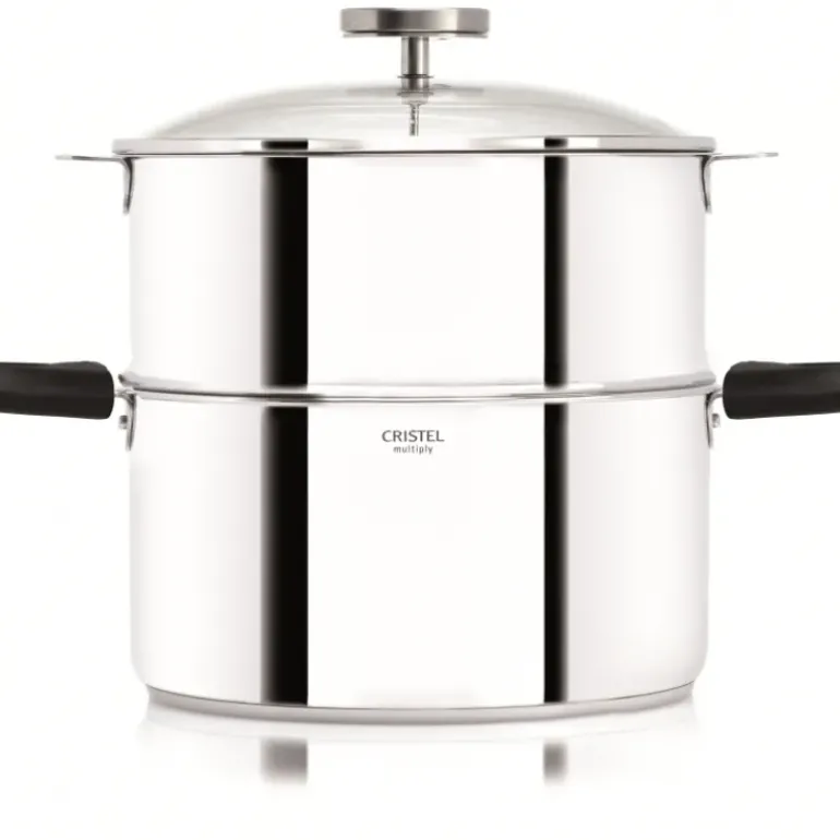 Casserole et Cuit Vapeur Inox Ø 20 cm Anses Mutine Noir Biome Cristel