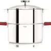 Casserole et Cuit Vapeur Inox Ø 24 cm Anses Mutine Framboise Biome Cristel