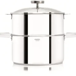 Casserole et Cuit Vapeur Inox Ø 20 cm Anses Mutine Blanc Biome Cristel