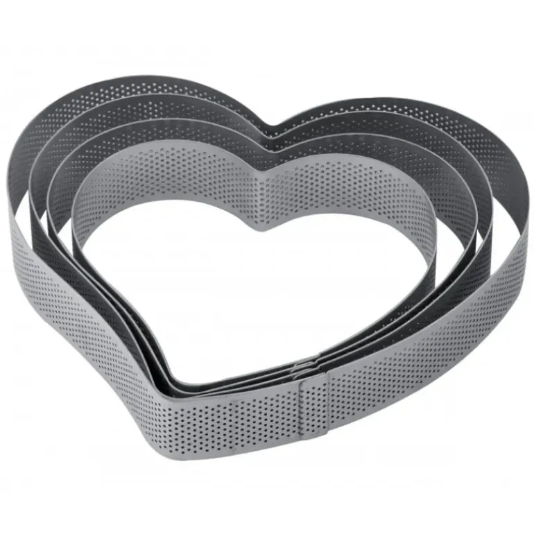 Cercle à Entremets Coeur Inox Micro-perforé 20,5 x 19 cm x H 3,5 cm Pavoni