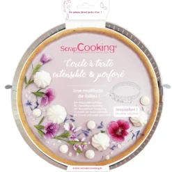Cercle à Tarte Extensible Inox Perforé 16 à 30 cm Scrapcooking