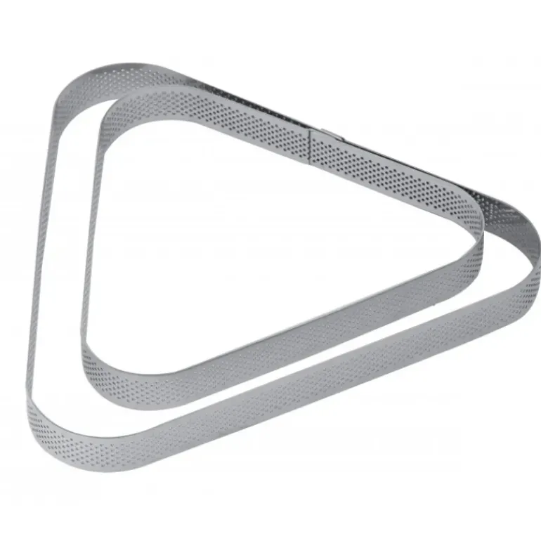 Cercle à Tarte Triangle Inox Micro-perforé 22 x 20 cm x H 2 cm Pavoni