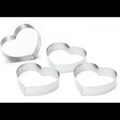 Cercles à Tarte Individuels Perforés Cœur 7,5 x 8 cm (x4) Scrapcooking