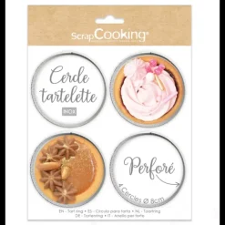 Cercles à Tarte Individuels Perforés Ronds 8 cm (x4) Scrapcooking